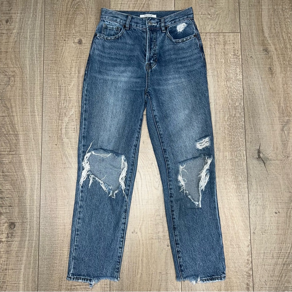 PacSun Ripped High Rise Straight Jeans Size 24